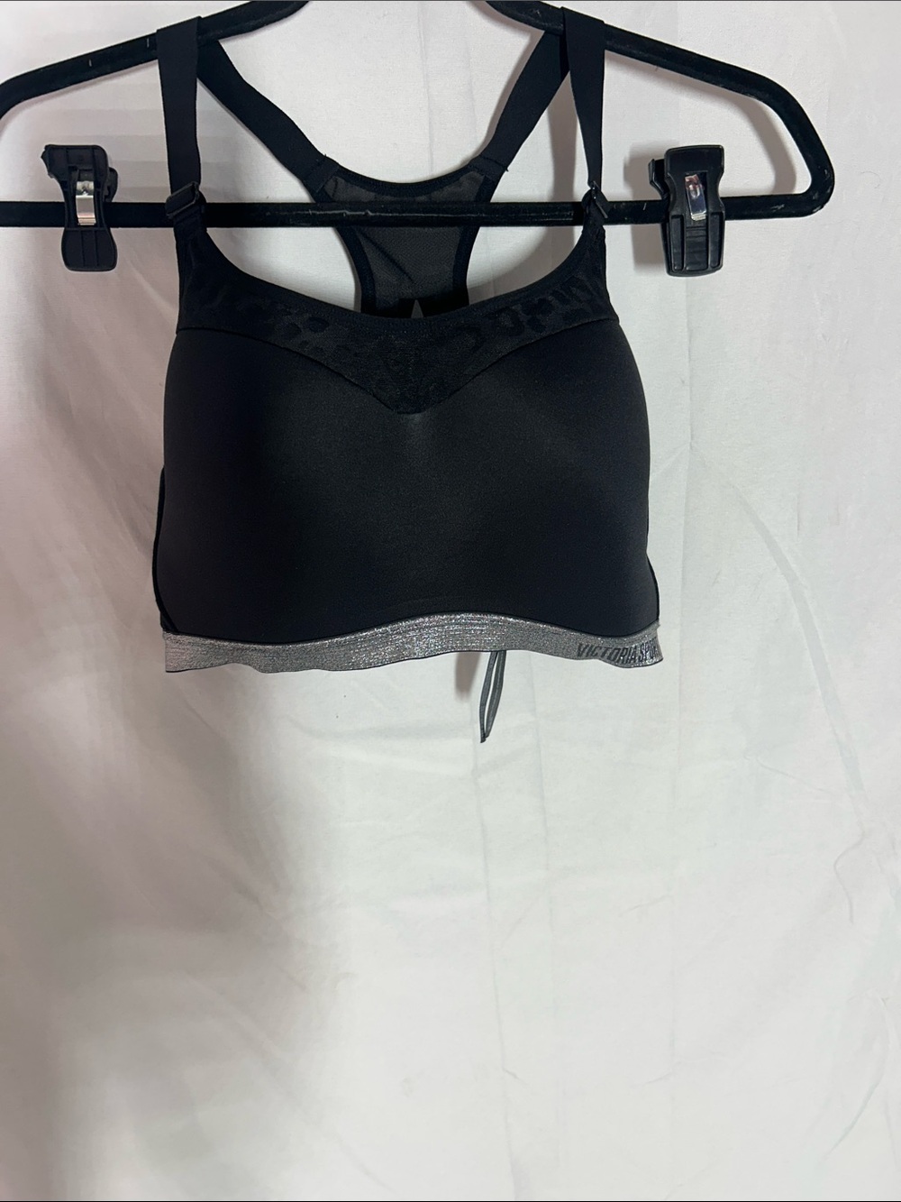 Victoria's Secret Black Sports Bralette with Silver Trim